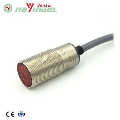 China Position Sensor Yingke M18 Metal Cylindrical Retroreflective Photoelectric Sensor for sale