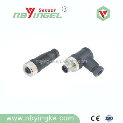 China Yingke M12 IP67 Male Female Automotive Wireless Sensor Connector Screw Connection Angled for sale