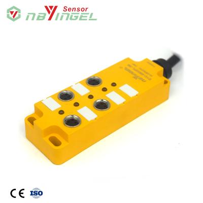 China Yingke IP67 Waterproof Automotive M8 and M12 4 Ports Terminal 4 Screw Terminal Blocks Box for sale