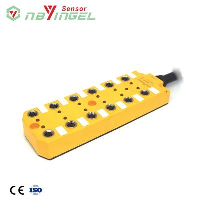 China Yingke IP67 Way Terminal Blocks Waterproof Automotive M8 And M12 12 12 Ports Screw Terminal Blocks for sale