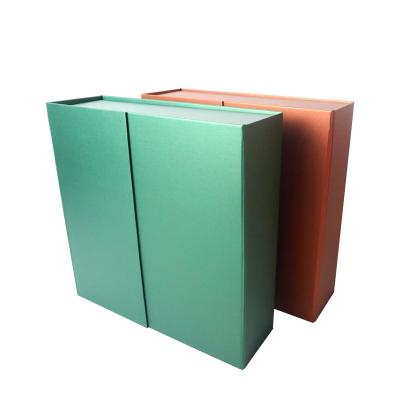 China Recyclable new design new creative have sense of brown+green clamshell ritual box can be customized LOGO packing box for sale