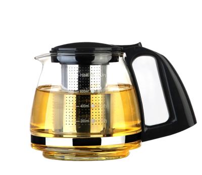 China Various Color Viable Choice Non-Toxic Glass Teapot Transparent Glass Teapot With Plastic Cover for sale