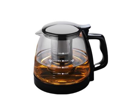 China Viable Sustainable Eco-Friendly Glass Teapot with Infuser and Base for sale