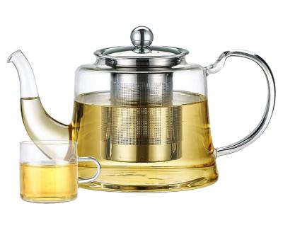 China Factory Price High Quality Glass Teapot Viable Heat Sustainable Directly For Boiling Water for sale