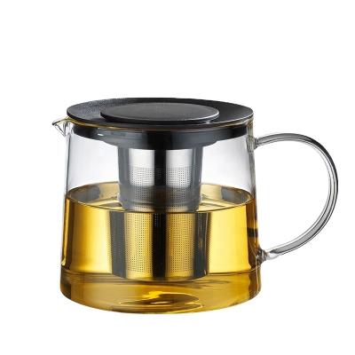 China Viable Wholesale Glass Teapot Modern Typle Coffee Heat Resistant Pot for sale