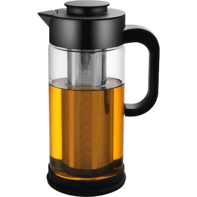 China Sustainable Heat And Cold Resistant Borosilicate Glass Teapots Glass Coffee Maker Glass Jug With Filter for sale