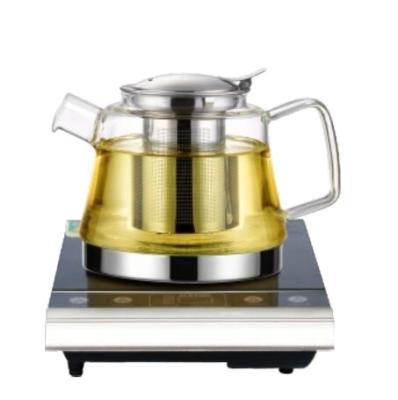 China High Quality Sustainable Wide Mouth Design Electromagnetic Glass Teapot With Infuser for sale