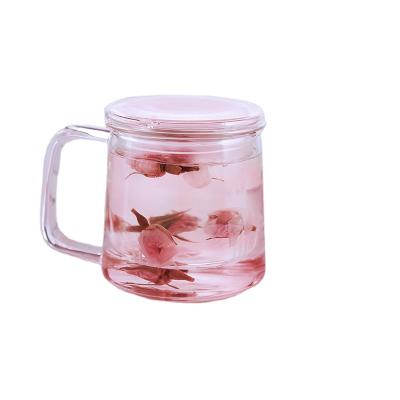 China Sustainable Borosilicate Glass Tea And Drink Cup With Infuser Glass Cups Wholesale for sale