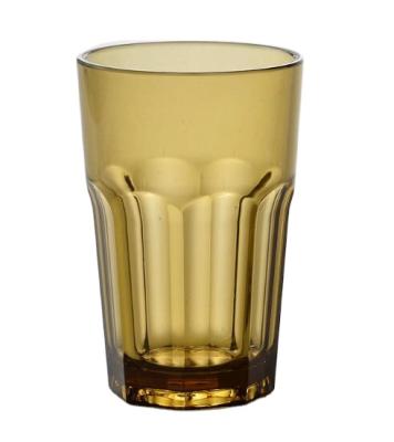 China Viable Unique Design 265ml Gold Clear PC Casual Dining Plastic Cup Drink Cup With Good Quality for sale