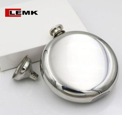 China Modern Round Flask Mini Alcohol Flagon Flask Portable Stainless Steel Hip Flask 5oz for sale