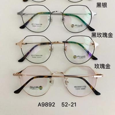 China 2022 New Arrival Women Girl Wear Model Best Price Titanium Optical Frame A9892 for sale