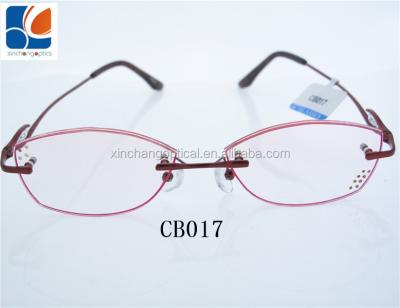 China Wear 2017 New Style Women Color Rim Eyewear Models CB017 Rimless Glasses for sale