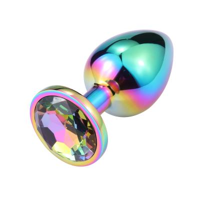 China Metal Rainbow Jewel Plug Anal Enjoying Anal Toys Butt Plug For Adults Private Good For Men/Women for sale