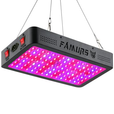 China Dual Led Switch To Grow Light Triple Chips FAMURS 15W LED 1500W VEG FLOWER IR&UV LED Grow Light Full Spectrum For Indoor Greenhouse Plant for sale