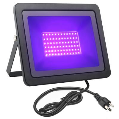 China Black UV LED Flood Light 12W Light 48w 72w with US Plug (5.9ft Cable), UVLED Flood Light IP66 Waterproof, for Aquarium Body Paint Glow in Dark Fluorescent for sale