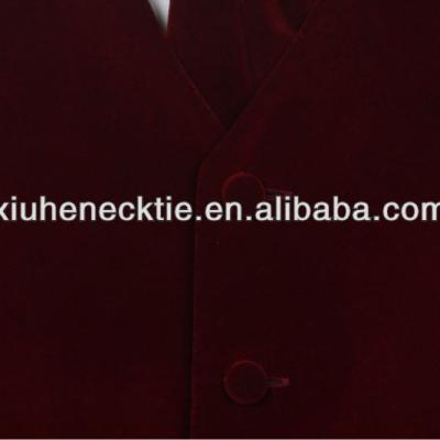 China New Collection Super Quality Stylish Plus Size Custom Made Red Polyester Velvet Vest Set Men for sale