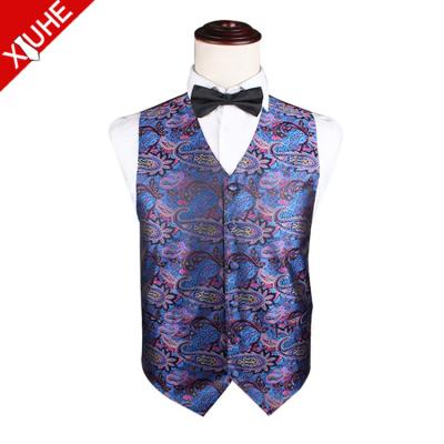 China Wholesale Plus Size Men's Latest Polyester Paisley Designer Suit Vest Wedding Vests for sale