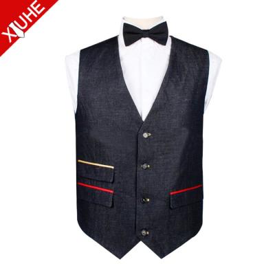 China Anti-Wrinkle Wholesale Mens Good Quality Cowboy Waistcoat Vests for sale