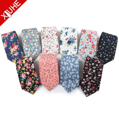 China Yarn Dyed Custom Skinny Fancy Ties Printing Cotton Pink Floral Ties For Men for sale