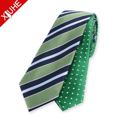 China Yarn Dyed 2021 New Arrivals Zhejiang Green Silk Ties Mens Jacquard Reversible Ties for sale