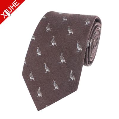 China Yarn dyed retro bird's wool tie 5% wool 95% other custom animal men for sale