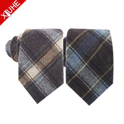 China Yarn Dyed Plaid Custom Wholesale Mens Wool Tie for sale