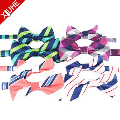 China Custom Striped Design Striped Cheap Mens Bowties 100% Polyester Bow Ties for sale