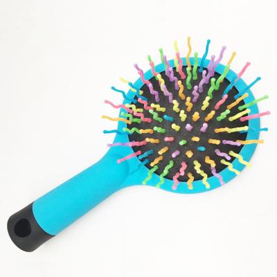 China Wholesale Fashion Promotion Rainbow Pins Hair Brush With Mirror Hair Comb for sale