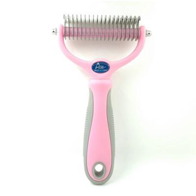 China Viable Professional Dog Cat Grooming Brush Pet Grooming Rake Brush Comb Rake with 19 Teeth for sale