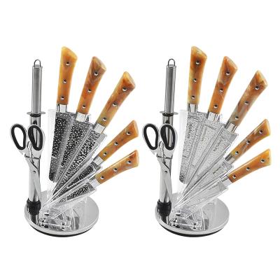 China New Arrival Sustainable Kitchen Knife Set With 7-Piece Holder Kitchen Knife Set Best With Cutlery And Knife Sharpener Steel for sale