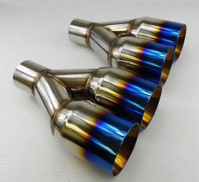 China Burnt Blues Exhaust Duo Layer Muffler Tip Stainless Steel 2.5