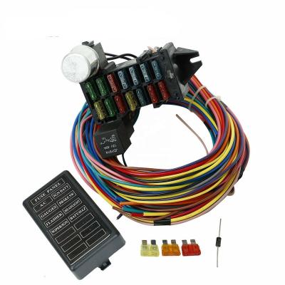 China NEW HIGH QUALITY UNIVERSAL RACE 14 ELECTRONIC FUSE 12-14 CIRCUIT WIRE HARNESS-US GXL COPPER WIRING UNIVERSAL for sale