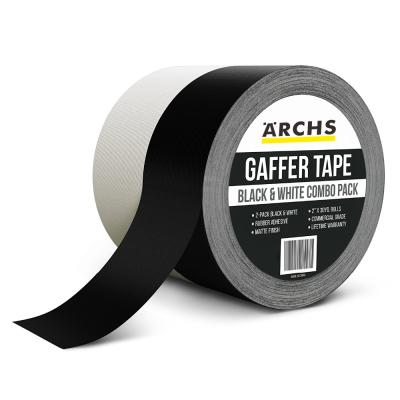 China Waterproof Heavy Duty Matt Cloth Gaffer Tape with White and Black Color No Residue for Cable for sale