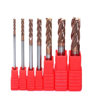 China Lathe Process HRC 55 Degree 2/3/4flute Square CNC Milling Cutter Tool End Mill Tungsten Carbide Soild Roughing Square Ball Nose Corner Radius for sale