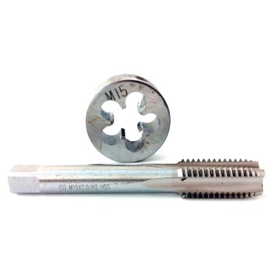 China TUZHI M15 x 1.5mm Metric Machine Tools Tap and Die Set, HSS Machine Thread Screw Tap with Alloy Tool Steel Round Threading Die for sale