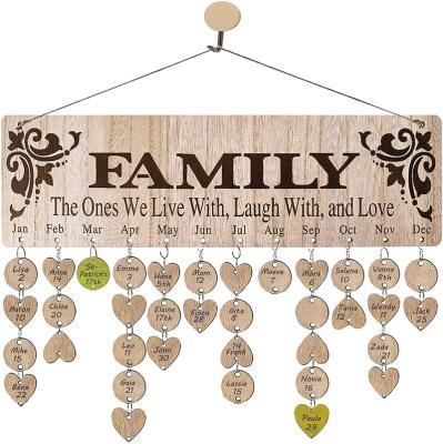 China Eco-Friendly Personalized Gift Family Birthday Reminder Calendar Board Birthday Events Wall Hanging Birthday Tracker For Home Decor for sale