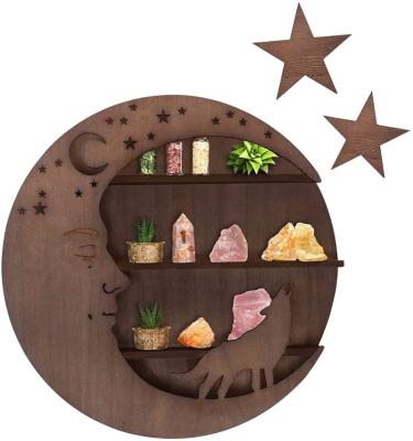 China Easy Assembly Moon and Wolf Floating Shelf Crescent Moon Shelf with Stars for Living Room for sale