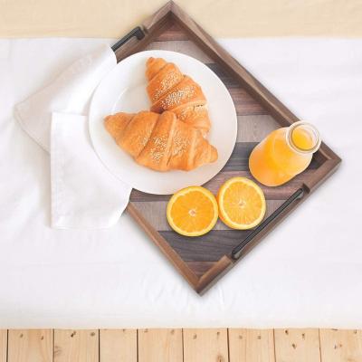 China Eco-Friendly Wooden Serving Tray 3 Set With Handles For Farmhouse Decoration for sale