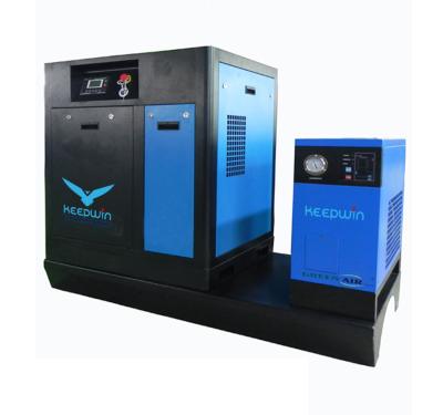 China Lubricated Compact Skid Refrigerator Air Dryer 7bar 8bar 10bar Mini Rotary Screw Air Compressor 7.5KW for sale