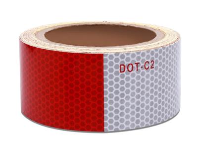 China Waterproof Grade Glass Reflective Tape , Hi Vis Red And White Reflective Safety Tape for sale