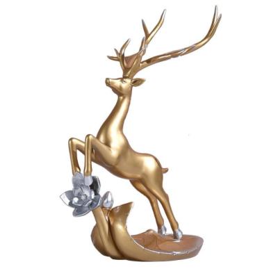 China Durable Hot Sale Deer Statue Ornaments Show Deer Animal Wine Rack For Wine Shop Home for sale