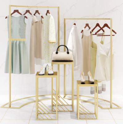 China Eco - Friendly Material Floor Standing Shopping Shop Clothes Rack Fabric Display Clothing Display Rack for sale