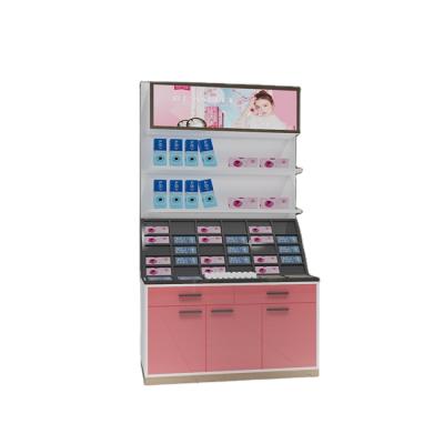 China Customized Design Cosmetic Display Floor Standing Cosmetic Shop Display Rack Design for sale