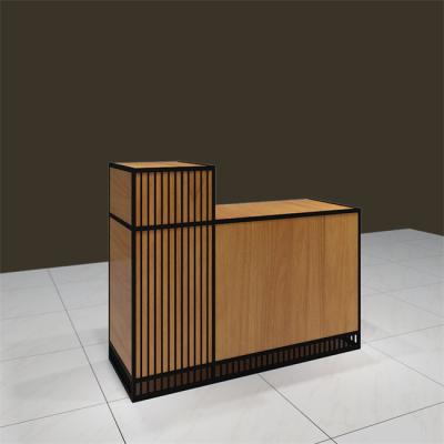 China Customized Design Front Counter Reception Desk Reception Table Shaped Front Office Salon Reception Desk for sale