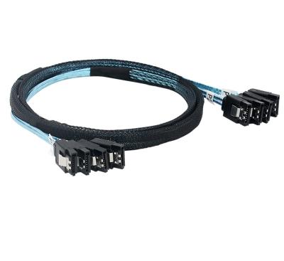 China Computer SAS 4 SATA 7 Pin Internal Host Raid Cable 4 SATA 7pin Server Target Cable 6Gbps Hard Disk Data for sale