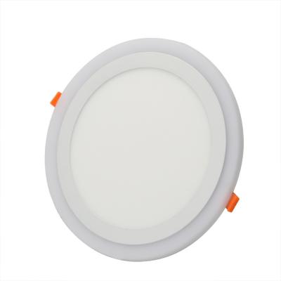 China Modern Wholesale High Quality Light Panel Round Recessed Double Color LED Panel Light 12W+4W Led Panel Light for sale