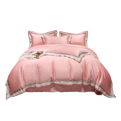 China Digital Bedding Set 120S Long Staple Anti-Static Cotton Four Piece Quilting Cover Pillowcase Bed Sheet Plain Color Style for sale