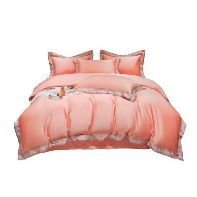 China Mosaic 120S Digital Staple Cotton Bedding Quilt Cover Pillowcase Bed Sheet Plain Color Four Style Single Sets Anti-Static Long for sale