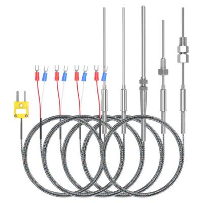 China Sheathed type K/j/n probe type thermocouple stainless steel diameter 1.0mm 1.5mm 3.0mm 6.0mm sheathed type thermocouple for sale