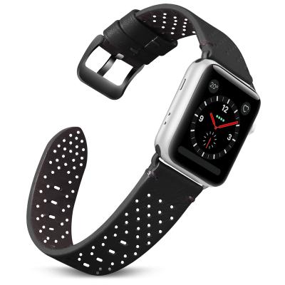 China Replacement Luxury Wholesale SKYLET Watch Bands Genuine Leather Strap For Apple iWatch for sale